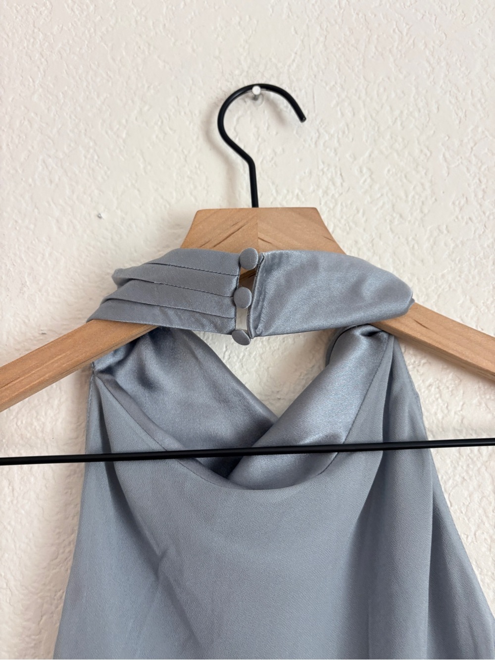 NWT Anine Bing Eliana Silk Halterneck Dress in Pastel Blue - Picture 10 of 16